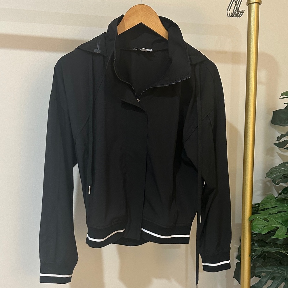 Evereve Black Jacket with Detachable Hood